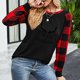 thumbnail image 4 of Pntutb, camisas navideñas para mujer, tops de empalme a cuadros, sudaderas de manga larga a la moda, blusas, tops Pntutb Pntutb-4055, 4 of 6