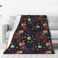 thumbnail image 4 of Salouo Rainbow Jellyfishes Print Bed Blankets,Flannel Blanket Comfortable Air Conditioning Blanket Lightweight Blanket for Sofa Bed Travel & Couch -80"x60", 4 of 8