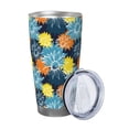 thumbnail image 2 of Fotbe Sunflowers Pattern 20 oz Tumbler Stainless Steel Vacuum Insulated Coffee Ice Cup Double Wall Travel Flask Leak-proof Coffee Cup-Straw Two-piece Set, 2 of 8