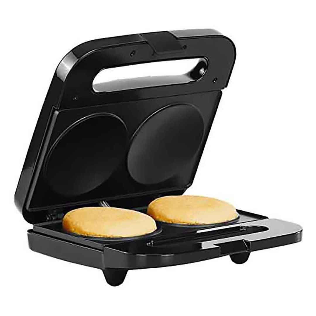 Black//Stainless Steel Holstein Housewares HH-09125002SS 2-Section Non-Stick Arepa Maker