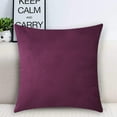 thumbnail image 1 of Pillowslip Velvet Square Throw Pillow Cover Solid Color Sofa Decoration Pillowcase, Dark Purple, 1 of 9