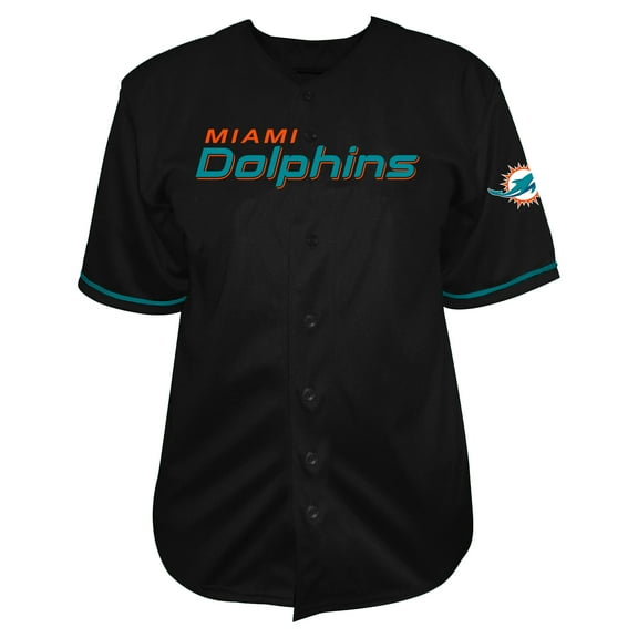 Men's Profile Black Miami Dolphins Big & Tall Pop Full-Button Jersey