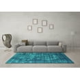 thumbnail image 3 of Ahgly Company Machine Washable Indoor Rectangle Oriental Turquoise Blue Industrial Area Rugs, 5' x 8', 3 of 4