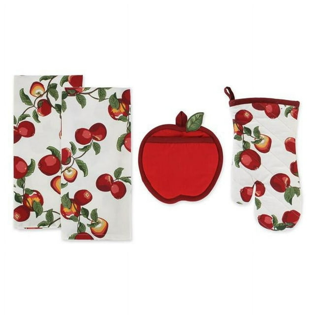 Design Imports CAMZ11666 Torchon de Cuisine Imprimé Pomme Verger - Ensemble de 4