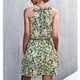 thumbnail image 4 of Vestido corto con cuello halter y lazo en la espalda para mujer, vestido elegante de verano con cintura elástica y estampado floral para citas, amarillo L, 4 of 6