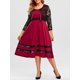 thumbnail image 1 of Vestido de capa de encaje de encaje más grande Rosegal Vestidos casuales de talla grande, 1 of 5