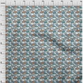 thumbnail image 3 of oneOone Cotton Silk Grayish Blue Fabric Cloud & Bird Cartoon Sewing Material Print Fabric By The Yard 42 Inch Wide, 3 of 4