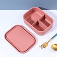 thumbnail image 2 of Jinsinto Silicone Bento Boxes Lunch Container,Leak-Proof Lunch Container, BPA-Free, Dishwasher Safe (Light Red), 2 of 5