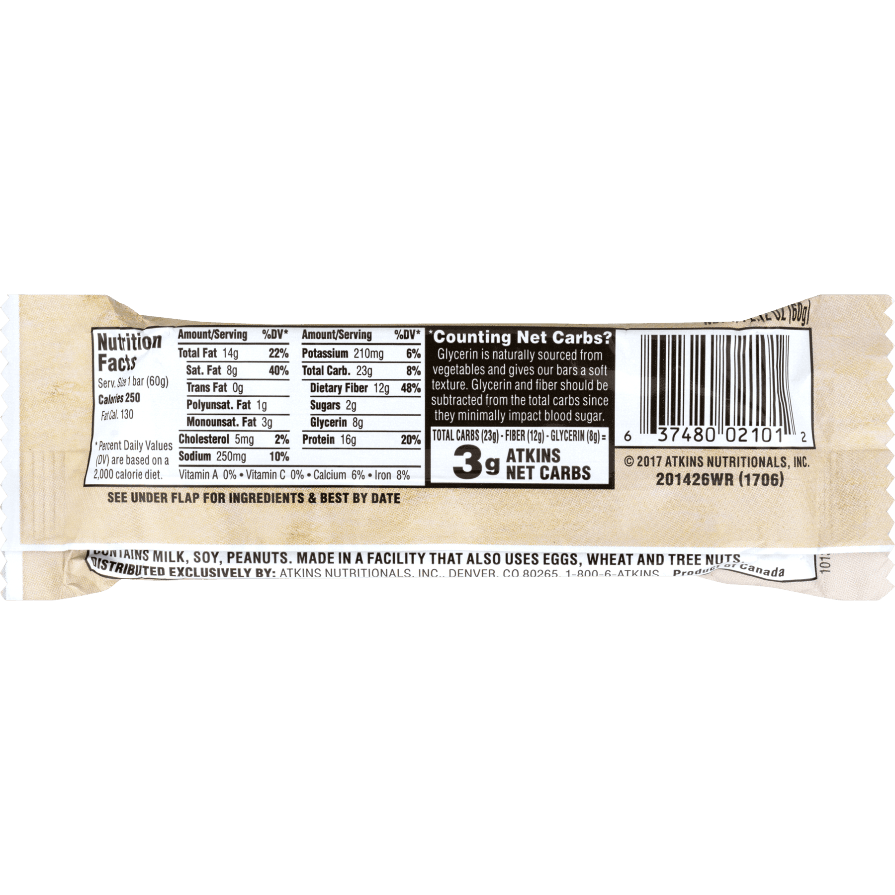 Atkins Chocolate Peanut Butter High Protein Bar 2.12 oz