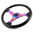 Universal 6-hole Black Deep Dish Racing Steering Wheel Replacement 