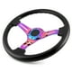 thumbnail image 5 of Volante de coche, volante de carreras de metal con cable de bocina Plato profundo universal Reemplazo del volante deportivo de 6 orificios 350 mm, 5 of 14