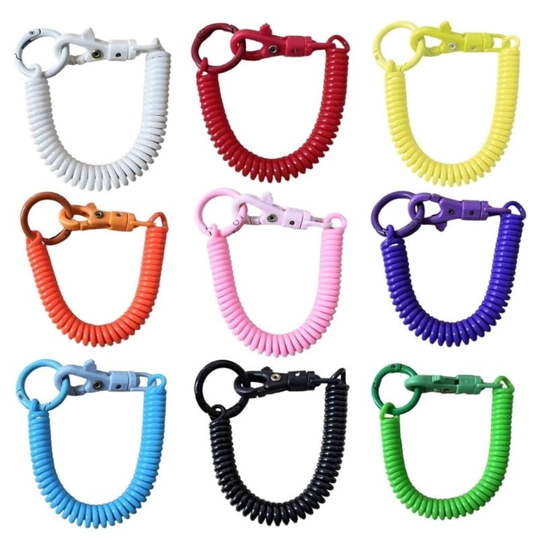 Stretchy Spiral Keyring, Retractable Keychain Coil Springs