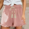 thumbnail image 2 of FNFYFH Summer Shorts for Women Ruffled Elastic Waist Wide Leg Shorts Dressy Casual Loose Comfy Drawstring Workout Shorts with PocketsS,M,L,XL,XXL, 2 of 5