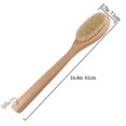 thumbnail image 4 of Cepillo de baño corporal, cepillo de espalda de cerdas naturales con mango largo de madera, 4 of 5