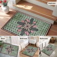 thumbnail image 5 of Entryway Rug 2'x3', Farmhouse Flowers Small Rug for Kitchen Bathroom Door Mat Indoor Entrance, Ethnic Retro Abstract Pattern Lattice Non-Slip Area Rugs Floor Mats Carpet Front Door Rugs, 5 of 8