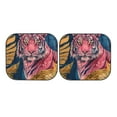 thumbnail image 7 of Balery 2 Piece Pink Tiger Gold Leaves Car Windshield Sun Shade|Foldable Front Windshield Shade for Car Front Window for Most Sedans SUV Truck-Small, 7 of 7