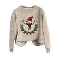 thumbnail image 5 of Zhanying Sweater Chandails pour Femmes Grande Taille Jacquard Graphique Chandail Doux pour Femmes Rouge Col Rond Noël, 5 of 5