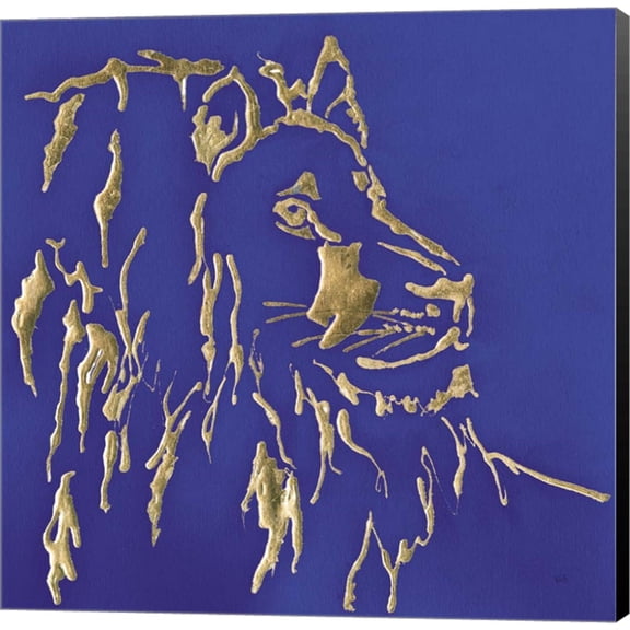 Gilded Lion Indigo by Chris Paschke, Canvas Wall Art, 24W x 24H