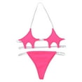 thumbnail image 1 of Qiylii Sexy Women Summer Solid Bikini Set Push-Up Padded Swimwear Bandage Star Swimsuit Bathing Beachwear, 1 of 6