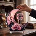 thumbnail image 5 of 8 Inch Pink Moon and Bat Halloween Table Decor, Spooky Home Centerpiece Sign, 1 Set, 5 of 5