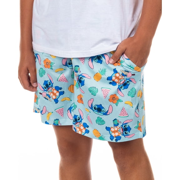 Disney Stitch Pajamas Men's Tropical Vibe Lounge Sleep Shorts