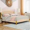 thumbnail image 2 of Costway Full Size Upholstered Bed Frame Mattress Foundation Platform Quilted Headboard, 2 of 10