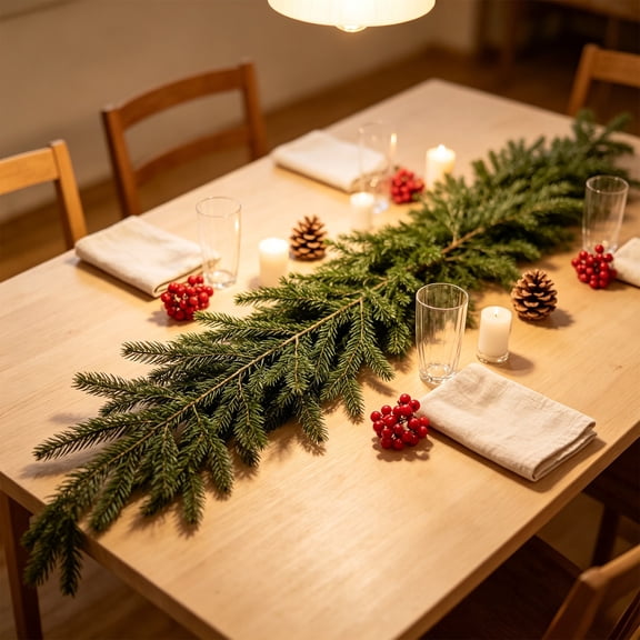 Christmas Garland, Christmas Cedar Garland for Mantle Fireplace Stairs Porch Indoor Decoration, #01