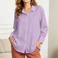 thumbnail image 7 of cocolona Heart-Shaped Button Down Blouses for Women Solid Color Long Sleeve Lapel Shirts Trendy Casual Blouses, 7 of 7