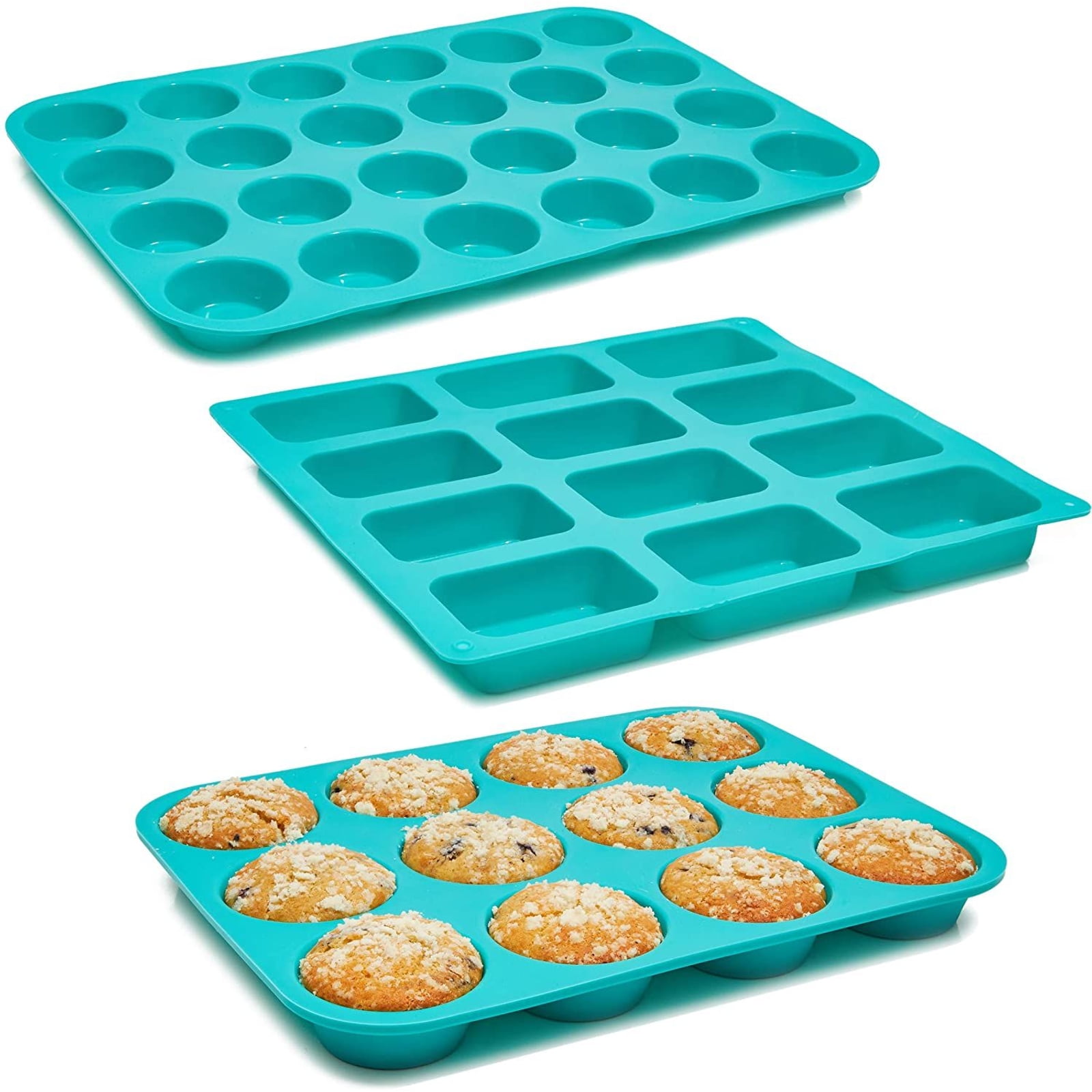 Brownie set of 10 rectangular Muffin cup pudding jel Silicone cake mold 