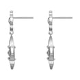 thumbnail image 3 of Black Onyx Flower Dangling Drop Earrings for Women in 925 Sterling Silver with Rhodium Plating Post Back by Lavari Jewelers, 3 of 3