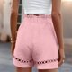 thumbnail image 4 of Pantalones de Lino de Mujer con Bolsillos de Cintura Alta Ajustado Suelto Pierna Recta Pantalones Cortos Sólidos, Pantalones de Cintura Alta Mujeres Verano Casual, 4 of 8