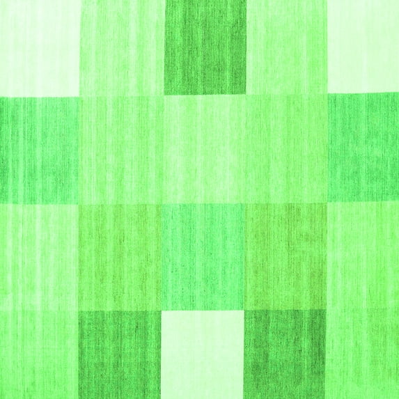 Ahgly Company Indoor Square Abstract Green Contemporary Area Rugs, 5' Square