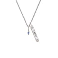 thumbnail image 2 of Delight Jewelry Clear AB Crystal Bicone Silvertone Believe Faith Prayer Hope Bar Charm Necklace, 23", 2 of 4