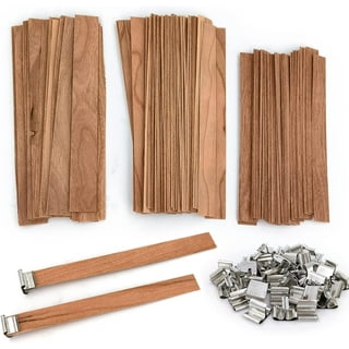 30pcs Wood Natural Candle Wicks With Clip Base Wooden Candles Craft Wick  Soy Paraffin Wax Burning