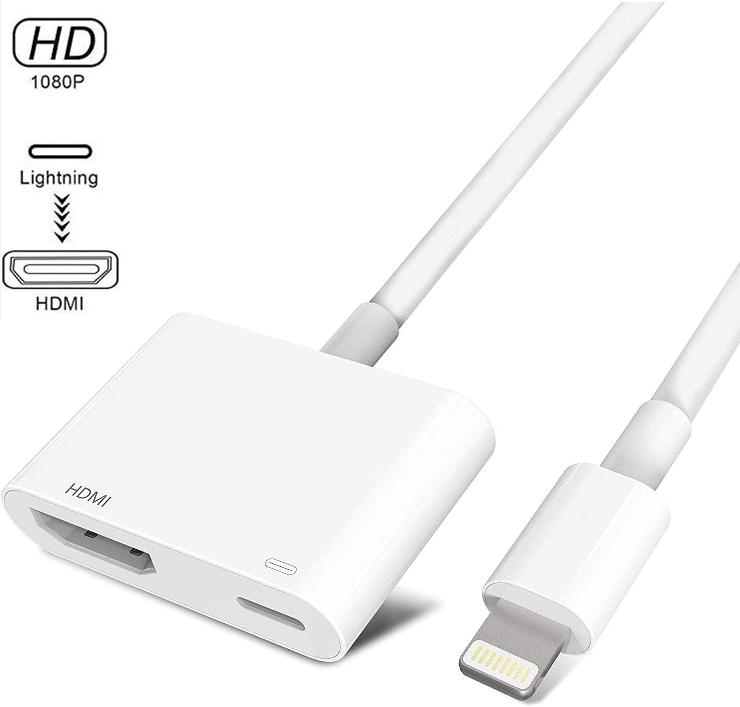 Apple MFi Certified Lightning to HDMI Adapter 1080P Lightning to Digital AV Audio Adapter Connector with for iPhone 11//11 Pro//XS//XR//X//8 7//TV//Monitor//Projector Must Be Power