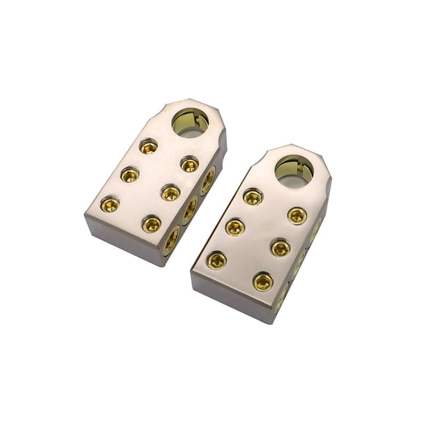 Kenally Abrazadera de Terminal de de coche, Conector de calibre AWG de Audio Universal de aleación de Zinc con anillo de fijación, piezas de Vehículos, repuestos y accesorios Mis 1 par Kenally VI015773-02B