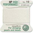 thumbnail image 2 of Griffin High Performance Bead Cord Perlseide - White Color – Size 10 (0.90mm) – 2 meters per card – Stainless Steel Needle Attached – For Knotting Pearls, Gemstones, Crystals and Beads, 2 of 7