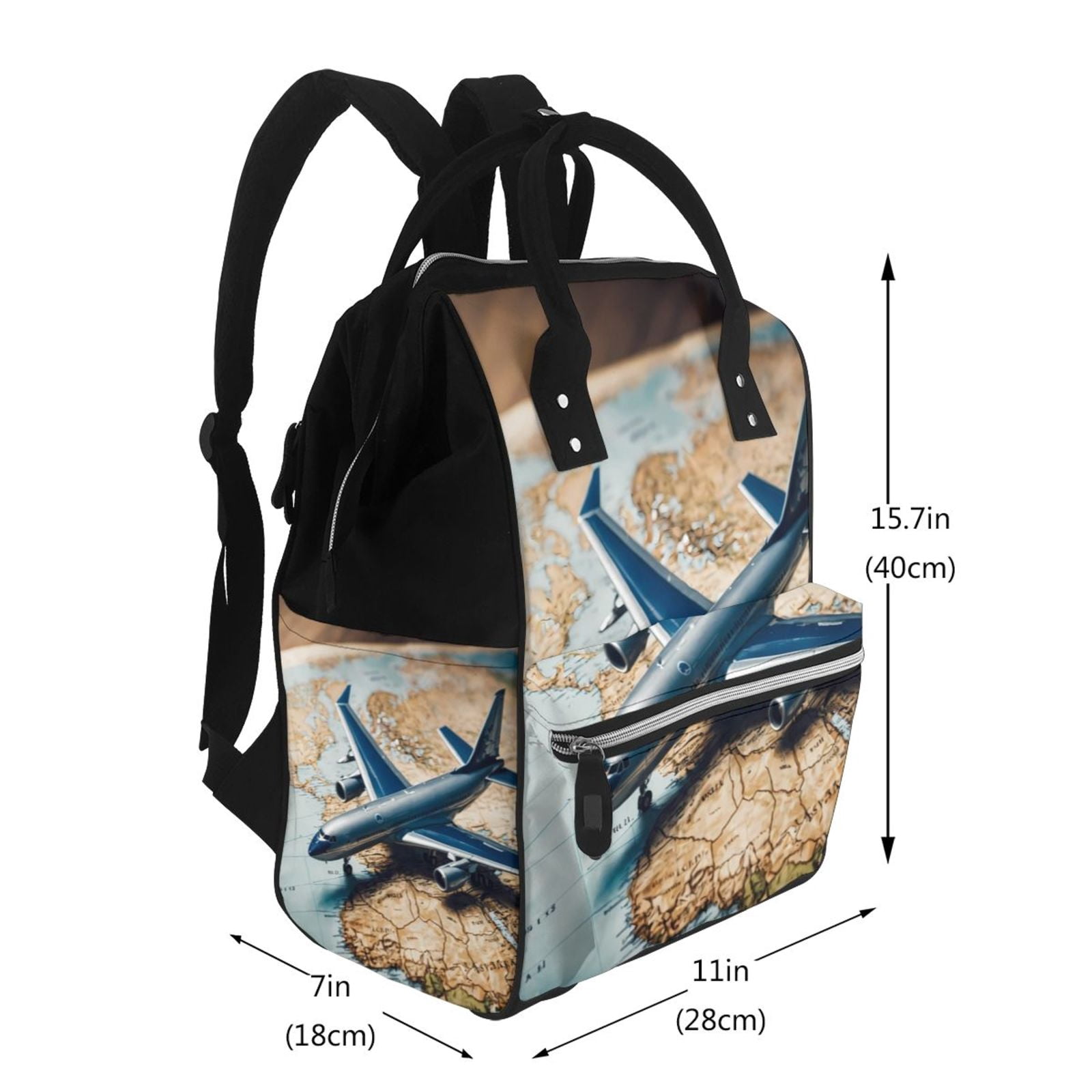 Defioc Airplane World Map Adventure for Baby Diaper Bag Backpack - Baby Bag for Boys & Girls - Diaper Backpack - Large Travel Diaper Bags- Baby Registry Search & Shower Gifts