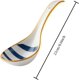 thumbnail image 4 of Cucharas de sopa asiáticas de cerámica, juego de cucharas de sopa japonesas grandes de 8,6 pulgadas, cucharas de porcelana (línea azul), 4 of 5