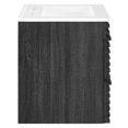 thumbnail image 4 of Wall Mount Sink Vanity Cabinet, Dark Grey Gray White, Wood, Mid Century Hotel Bedroom Bathroom, Modern Contemporary HB33370, 4 of 9