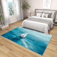 thumbnail image 4 of 4x6 Rug, Nautical Rug Washable Non Slip Soft for Living Room Bedroom, Sailing Sailboat Area Rug, Sea Ocean Marine Carpet, Nautical Home Decor & Gifts, 4 of 7