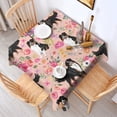 thumbnail image 2 of Bernese Mountain Dogs with Pioneer Flower Square Tablecloth,Waterproof Square Table Cover,Wipeable Spillproof Washable Table Cover for Home Kitchen Party Decor 52"x52"(132x132cm), 2 of 6
