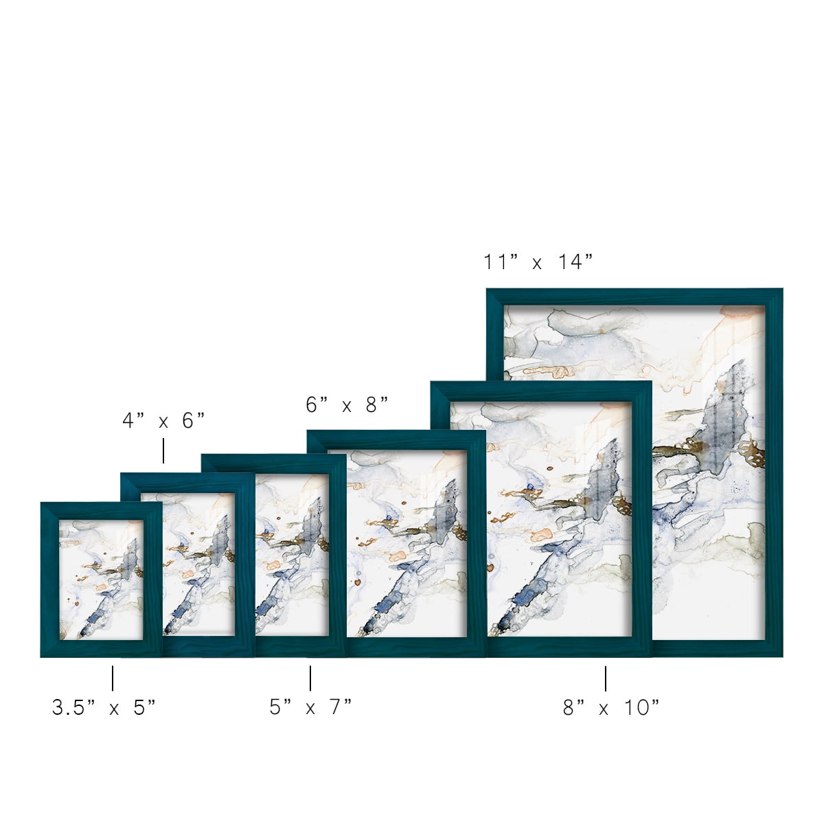 Organic Interlace I -Framed Print w/glass-Ocean Blue