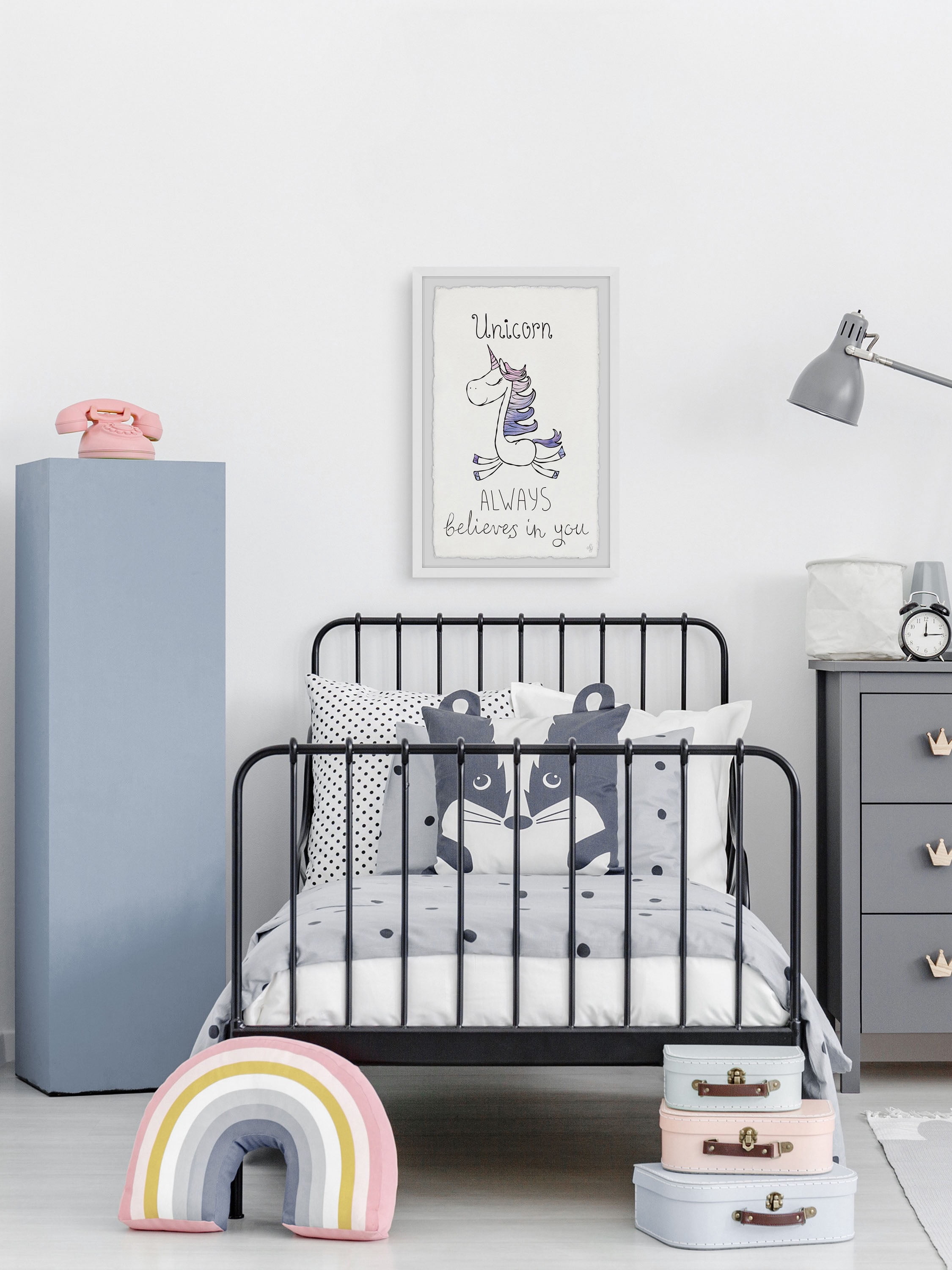 Marmont Hill Unicorn Always Believes in You Framed Wall Art