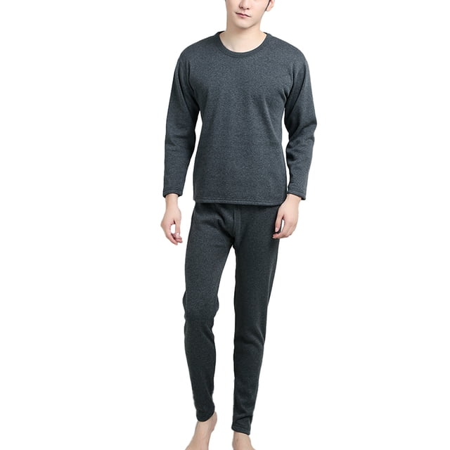 Jumpingount Ropa interior térmica para hombre, traje para mantener el calor, pijamas para hombre, estilo Simple, calentamiento corporal para invierno, Ropa interior Gris oscuro 3XL Jumpingount AP013786-15B