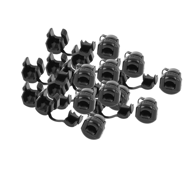 20 PC plana del alambre del cable de liberación de esfuerzo Arbusto ojal 19 mm Largo Negro