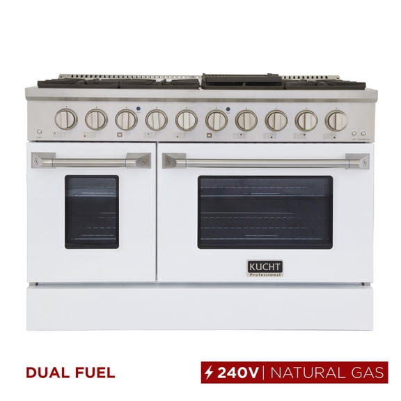 48 in. 6.7 cu. ft. Dual Fuel Range for Natural Gas in White