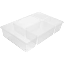 DINHEAROM 1Pack Cutlery Organizer for Kitchen Drawer with Space Saving Design White Transparent 37.00X23.50X7.00in