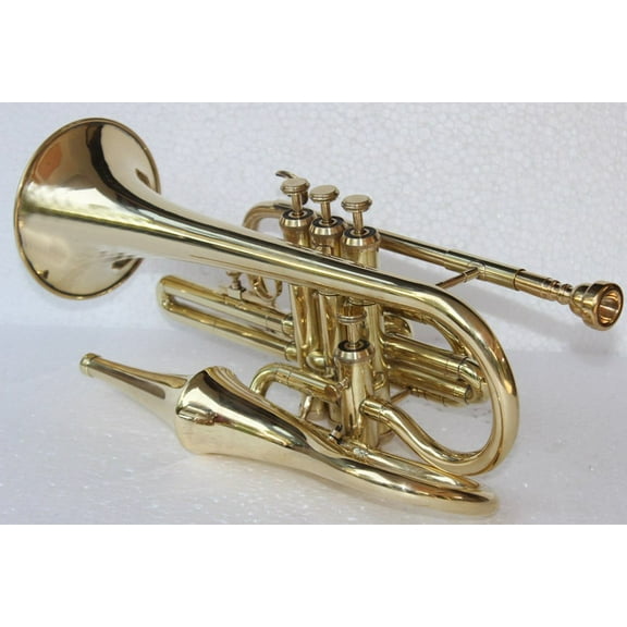 Sai Musical Brass Gold Color - A ECO CORNET WITH CASE ECHO 4 VALVE Sale Percentage On
