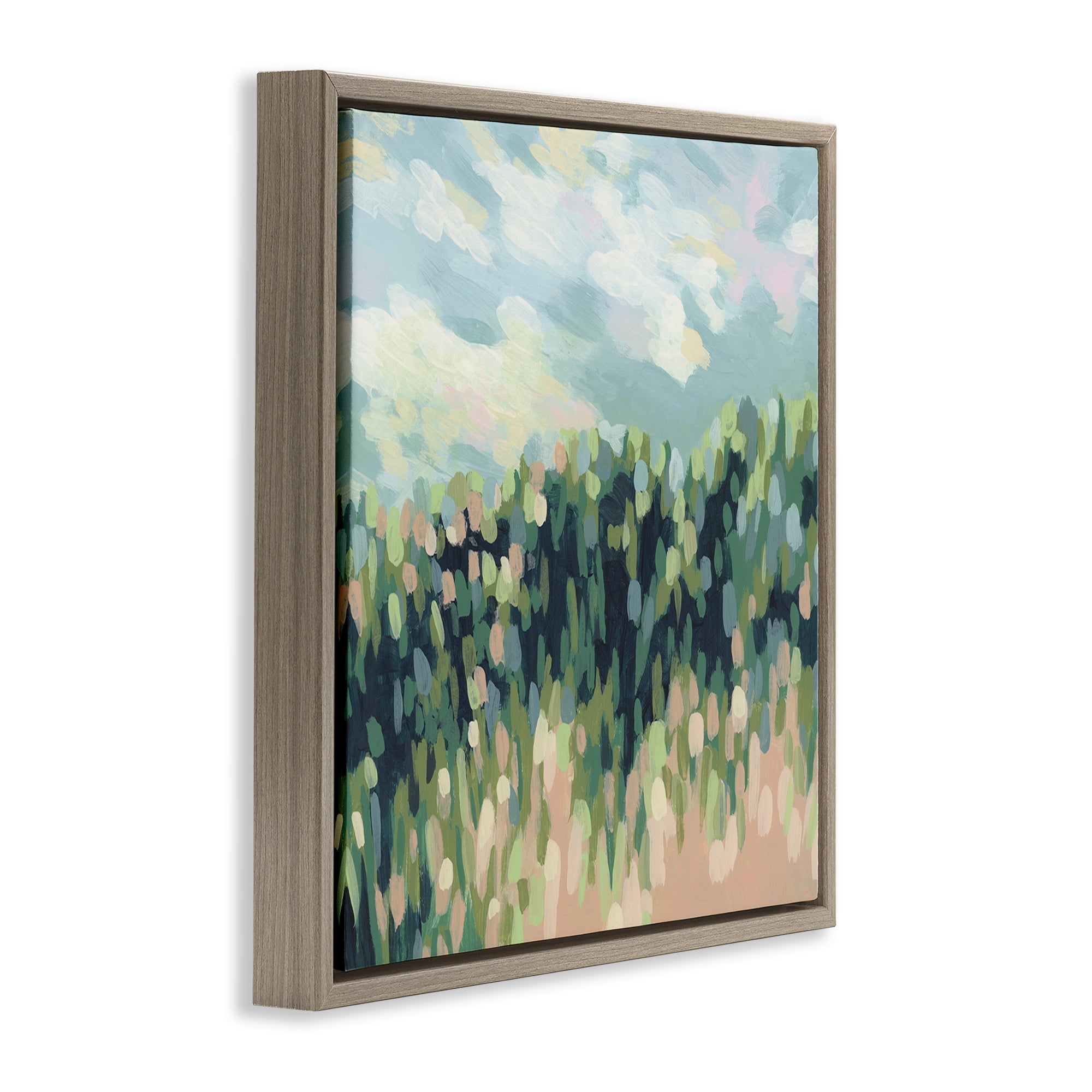 Stupell Industries Abstract Rural Plants Landscape & Nature Painting Brown Floater Framed Canvas Art Print Wall Art, 25 x 25